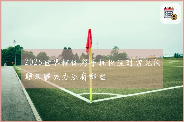 2026世界杯体彩手机投注时常见问题及解决办法有哪些